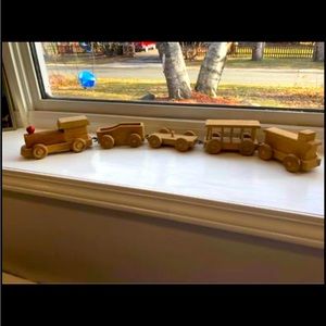 Vintage Wooden Toy Train Set